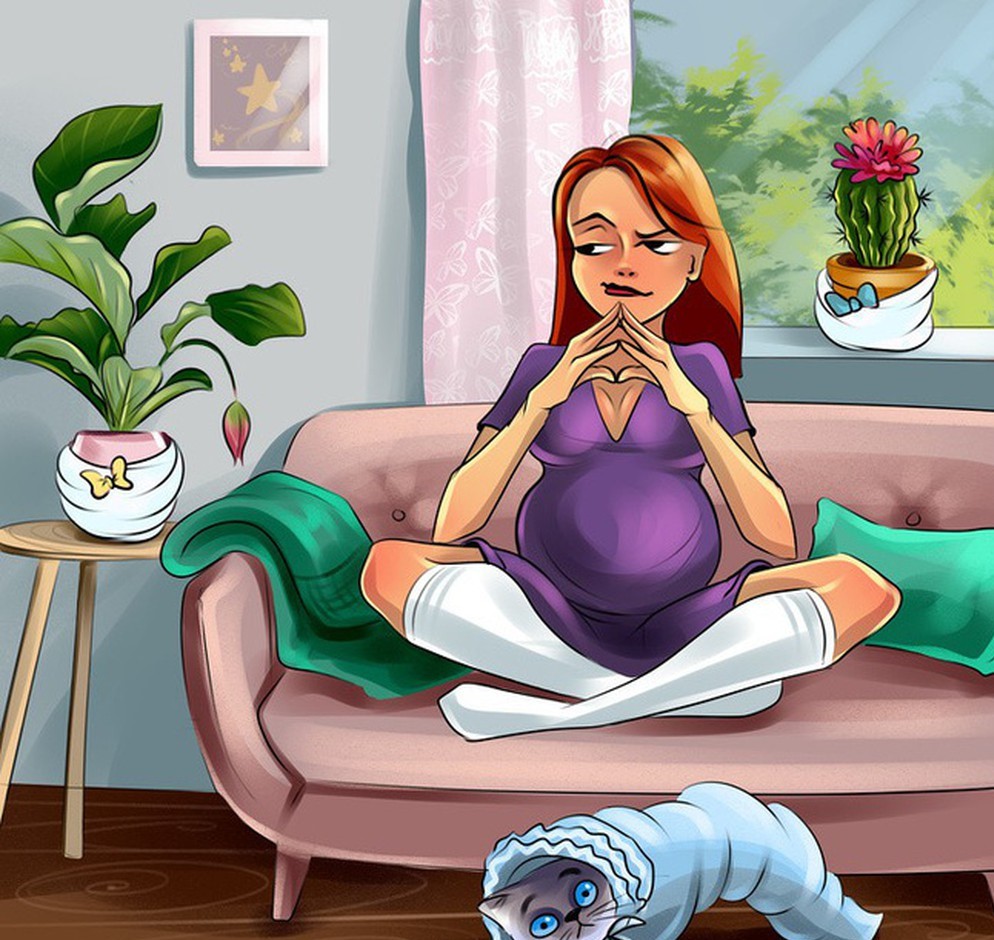 10+ Illustrations Depicting How Hard The Life Of A Pregnant Woman Is