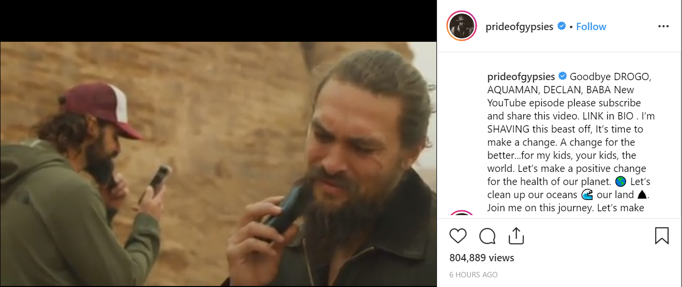 Our Beloved Khal Drogo And Aquaman Shaved Off His Beared For This Cause