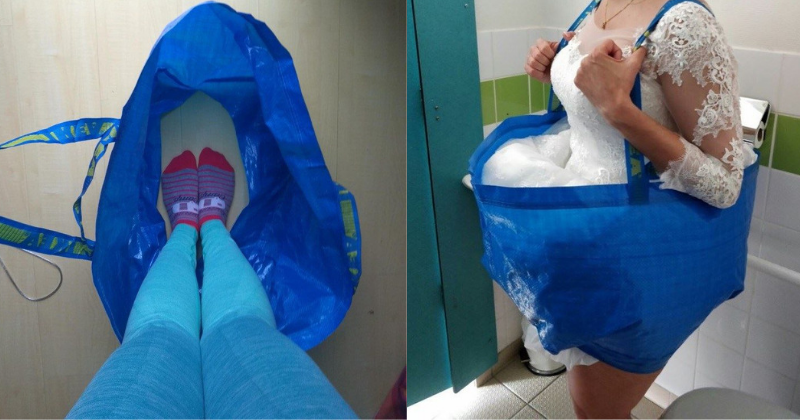 Going To The Loo Would Not Be A Problem For A Bride In That Wedding Dress With This IKEA Bag Hack