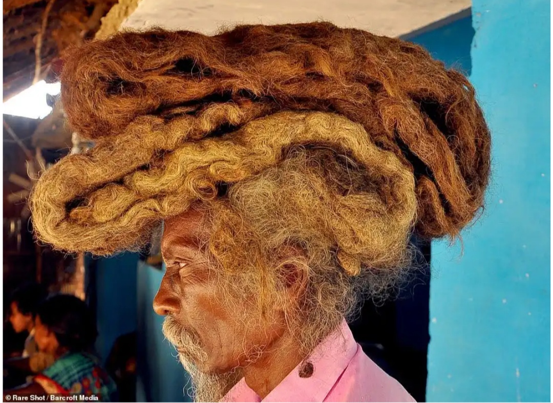 63-Year-Old Man From India Hasn't Washed Or Cut His Hair For 40 Years