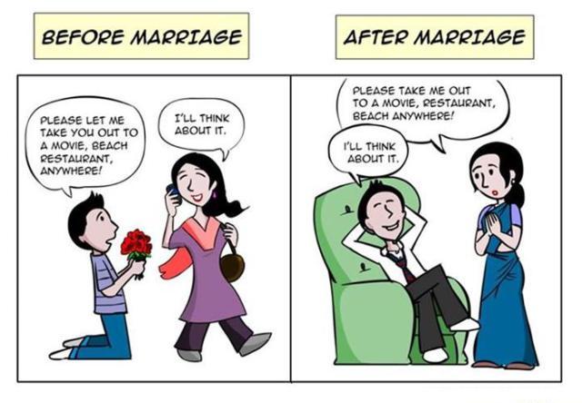 narrate life before after marriage