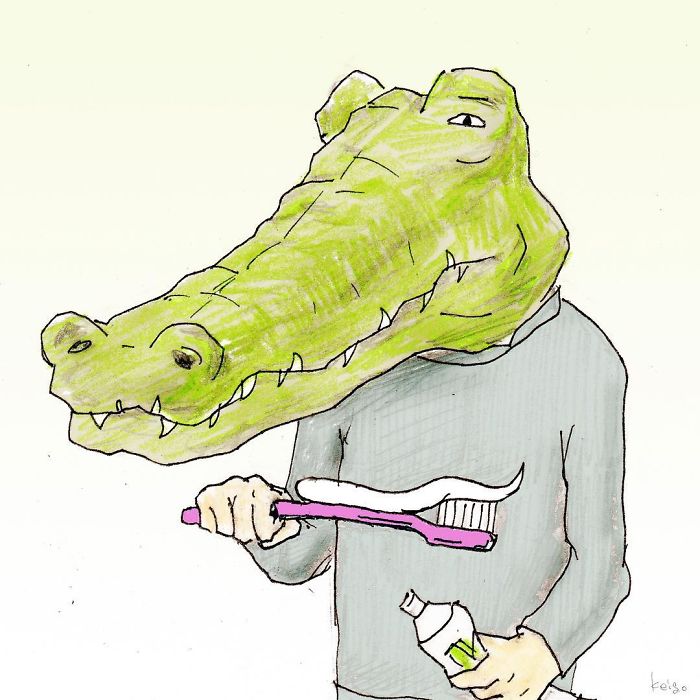 40 Everyday Problems Of Crocodiles Illustrated By Japanese Artist