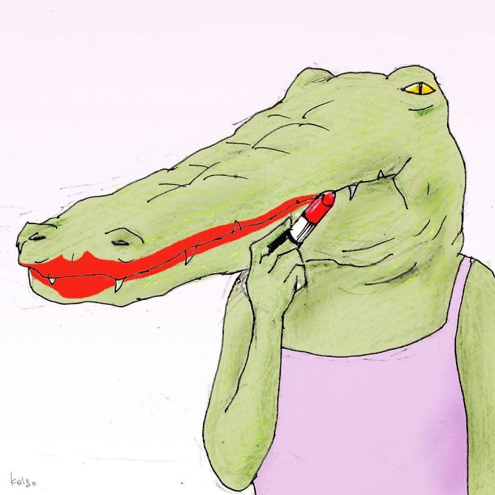 40 Everyday Problems Of Crocodiles Illustrated By Japanese Artist