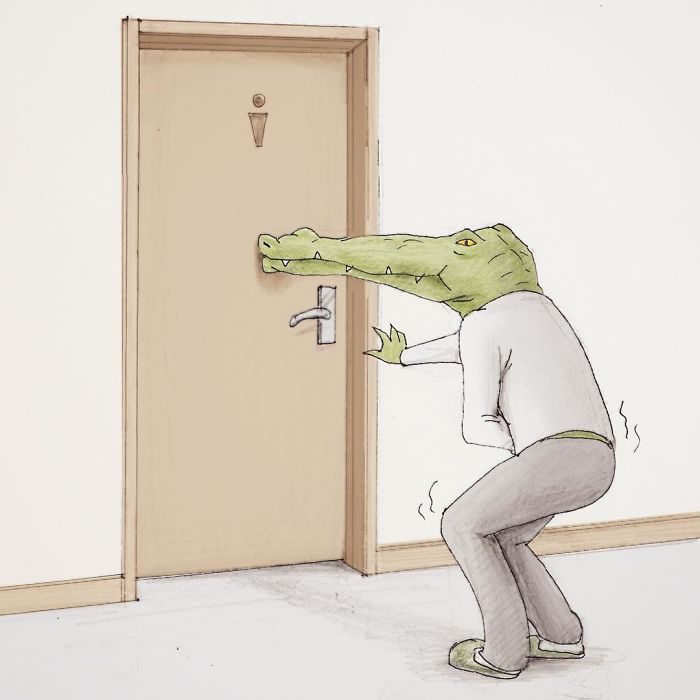 40 Everyday Problems Of Crocodiles Illustrated By Japanese Artist