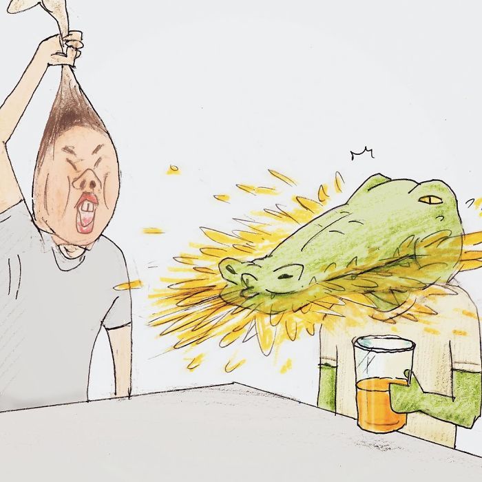 40 Everyday Problems Of Crocodiles Illustrated By Japanese Artist