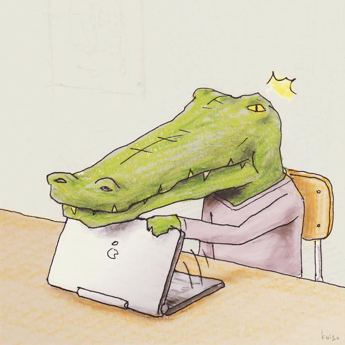 40 Everyday Problems Of Crocodiles Illustrated By Japanese Artist