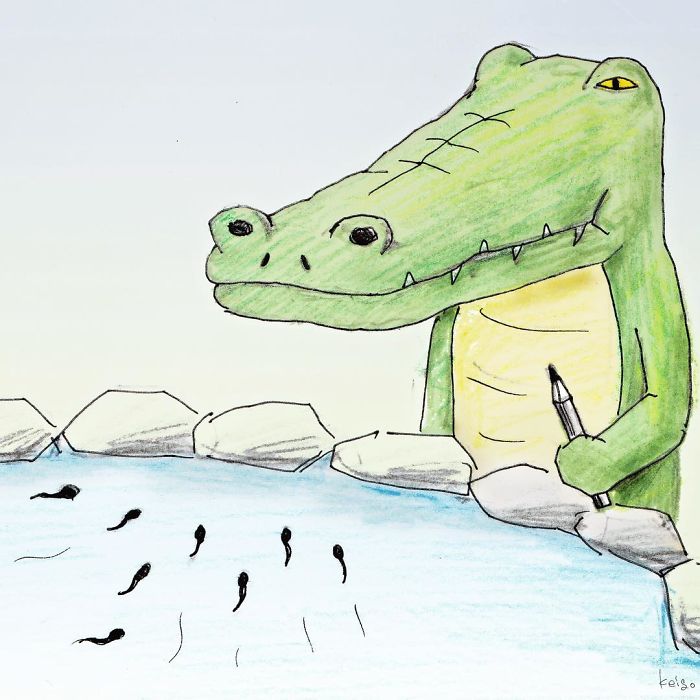 40 Everyday Problems Of Crocodiles Illustrated By Japanese Artist