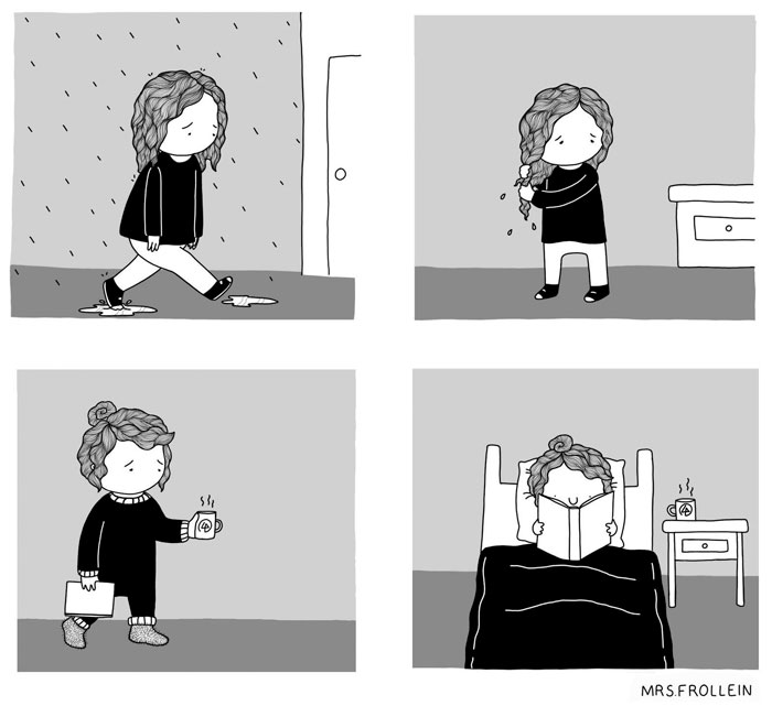 Comic Illustrations Which Depict a Woman’s Daily Struggles