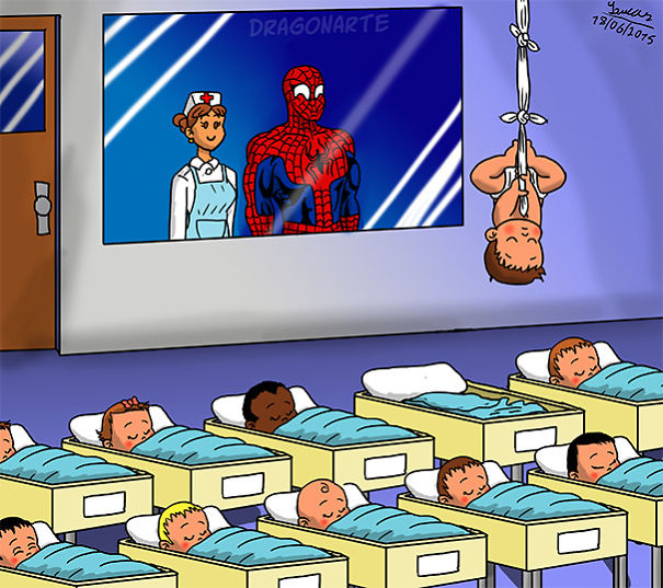 10+ Illustrations That Show What Would Happen If Superheroes Had Babies 