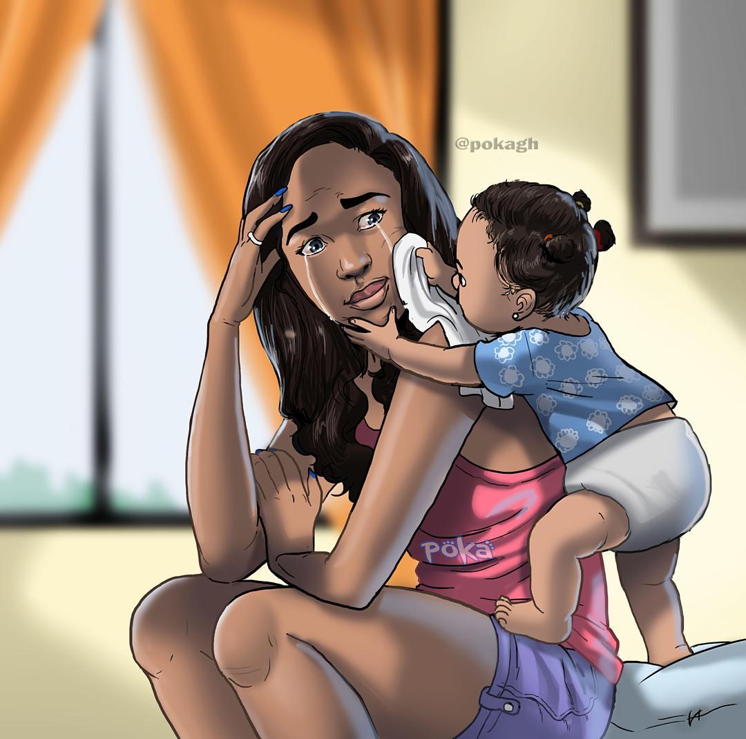 Beautiful Illustration of mother and child