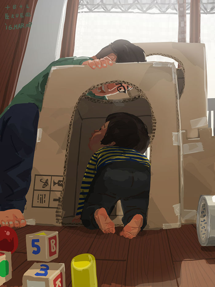 Single Dad Illustrates What It's Like To Raise A Child, And It's Heart Melting