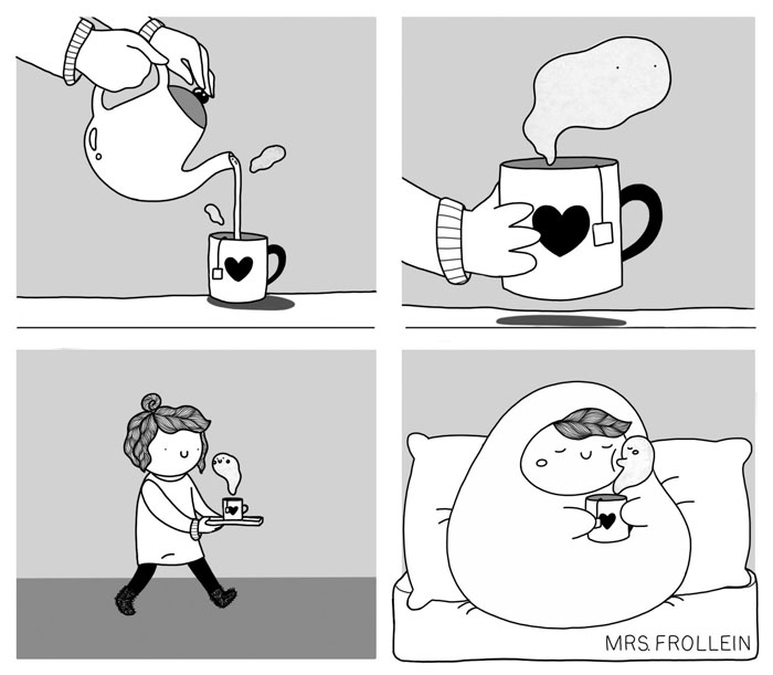 Comic Illustrations Which Depict a Woman’s Daily Struggles