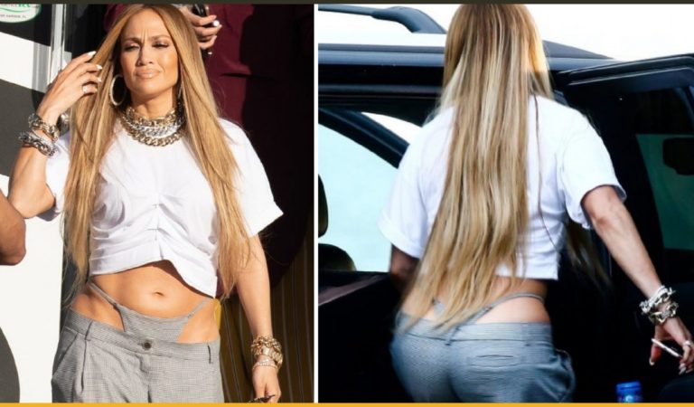 Jennifer Lopez Wears A Thong Above Her Trousers, Introducing A New Strange Fashion Trend