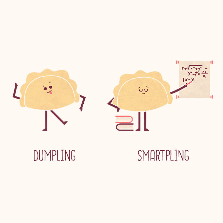 artist draws puns opposites