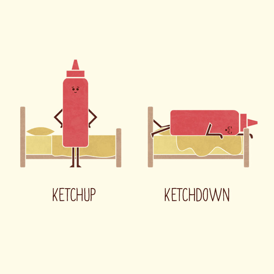 artist draws puns opposites