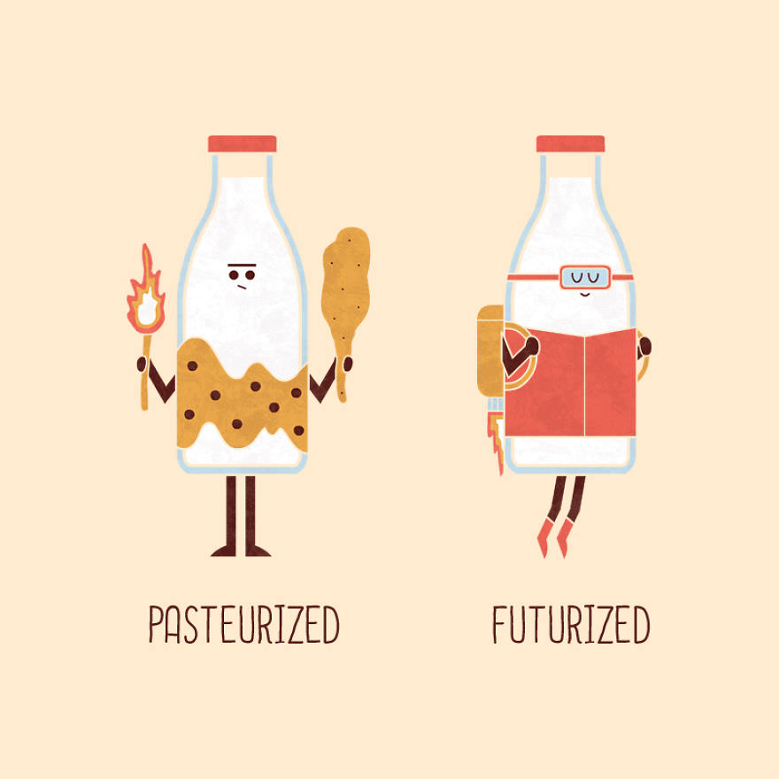 artist draws puns opposites