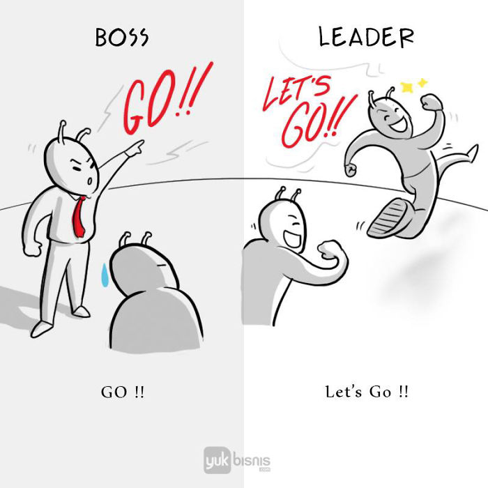 Illustrations That Perfectly Describe The Difference Between A Boss & A Leader