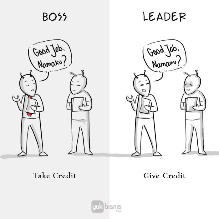 Illustrations That Perfectly Describe The Difference Between A Boss & A Leader