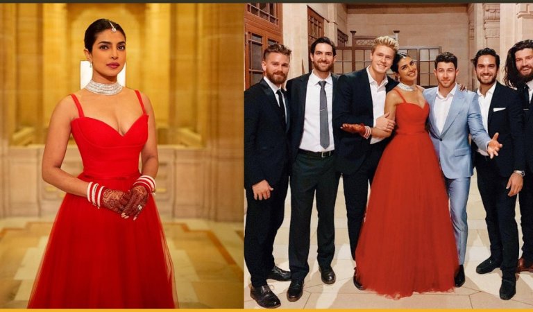 The Red Dior Dress That Priyanka Chopra Wore During Her Second Wedding Reception Is So Mesmerizing