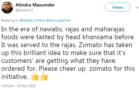 zomato delivery man munches client's food