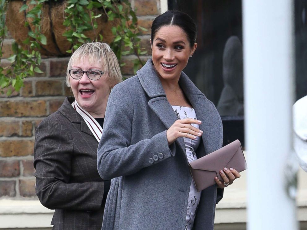 Meghan Markle Shows Off Baby Bump As She Visits Royal Variety Nursing Home