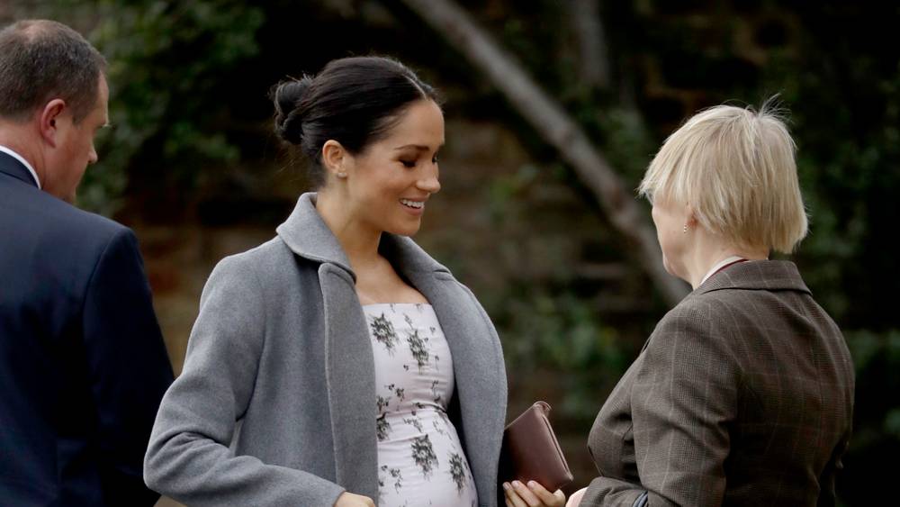 Meghan Markle Shows Off Baby Bump As She Visits Royal Variety Nursing Home