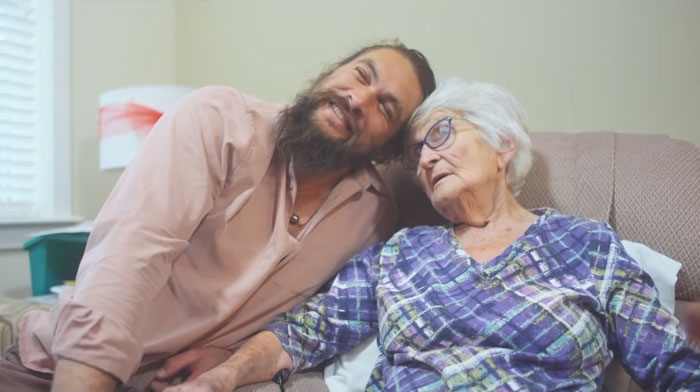 Jason Momoa visiting grandma