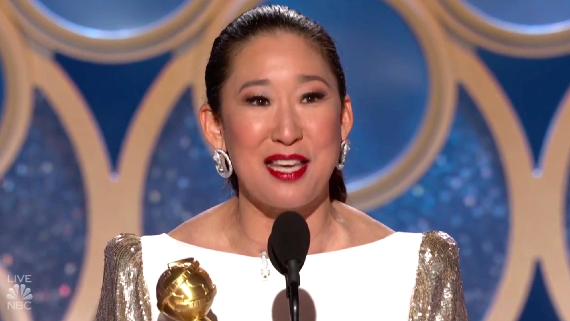 Golden Globes Winner Sandra Oh Thanks Her Parents in Korean