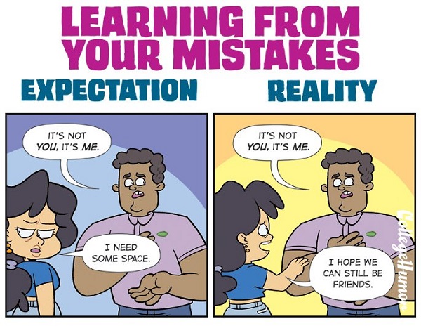 True Comic Illustration Depicting Expectation Vs Reality Of Being Friends With Your Ex 