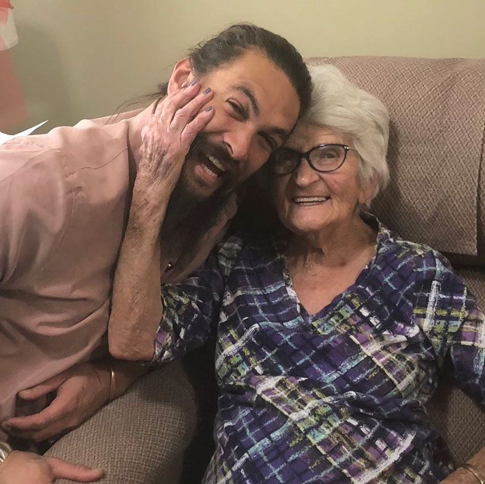 Jason Momoa visiting grandma