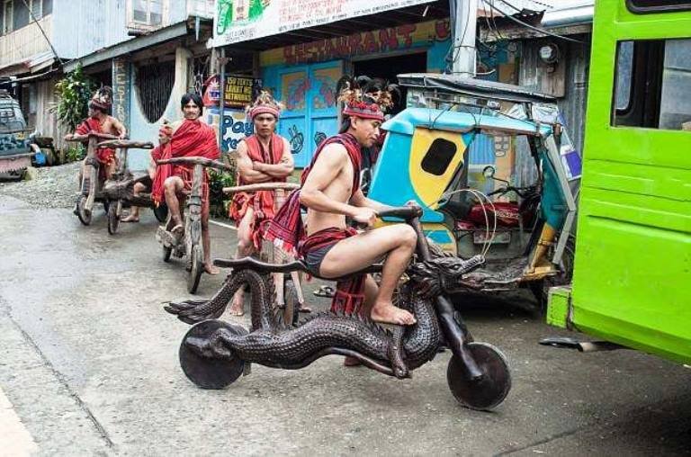 tribesmen handcrafted wooden bikes