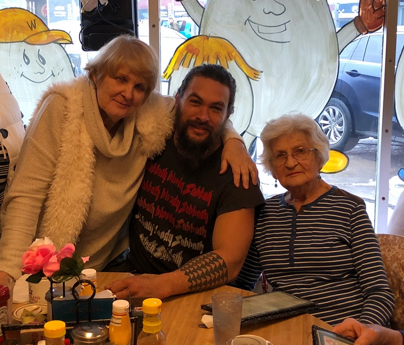 Jason Momoa visiting grandma