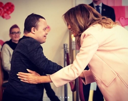 Melania Trump Receives A Silver Necklace On Valentine's Day By A Teenage Boy