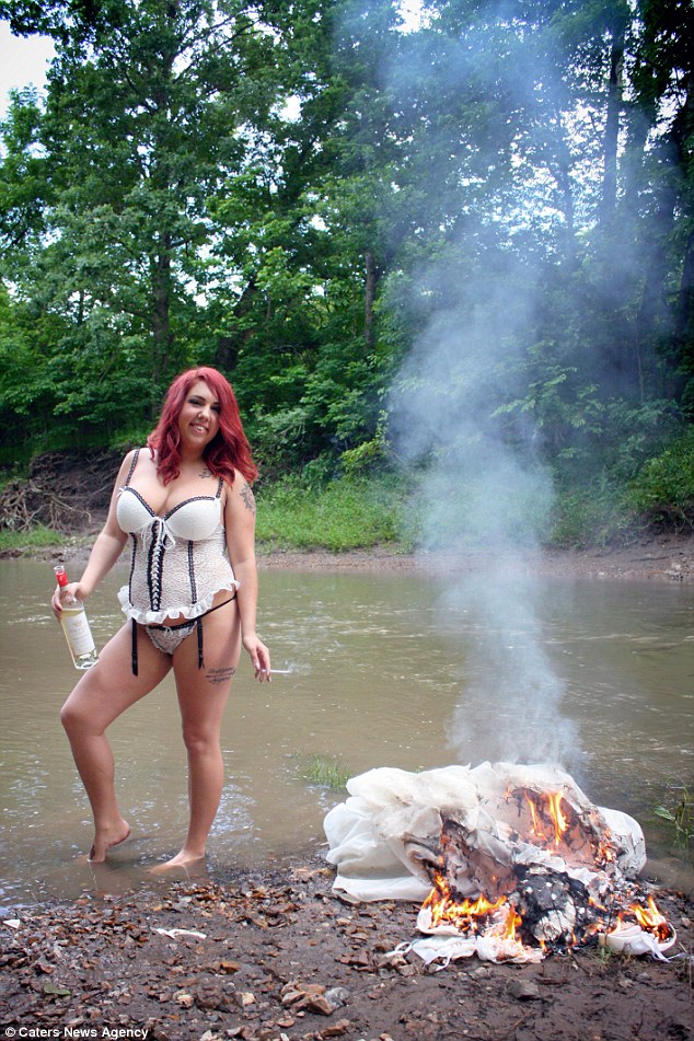 Woman Has A Divorce Photoshoot And Sets Her Wedding Dress On Fire