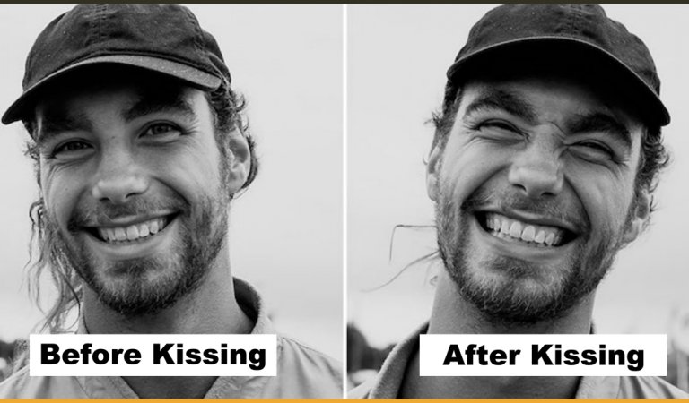 Photographer Clicked Pictures Of Strangers Before And After She Kissed them