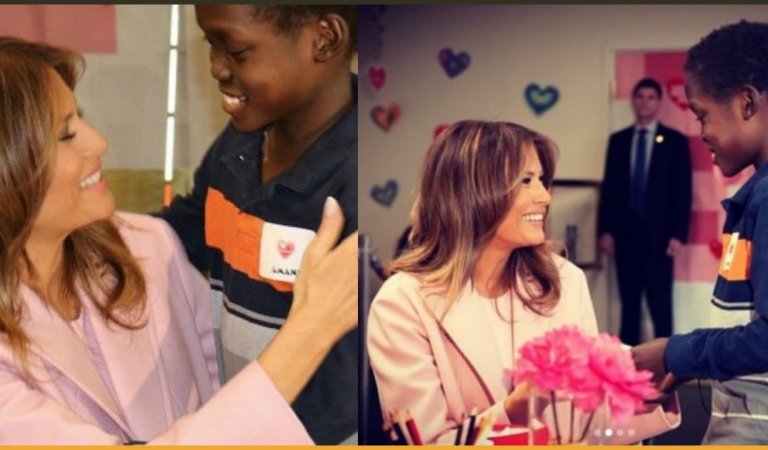 Melania Trump Receives A Silver Necklace On Valentine’s Day By A Teenage Boy