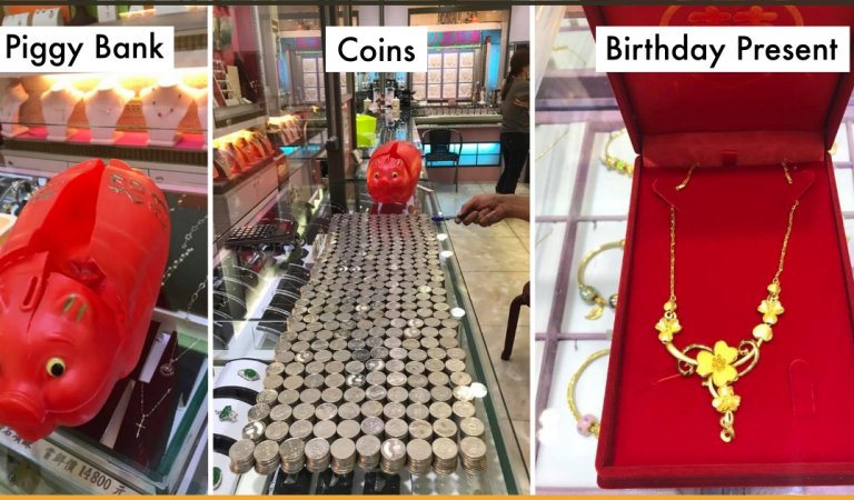 Man Saves Coins In Piggy Bank For Two Years To Buy Surprise Birthday Present For His Wife