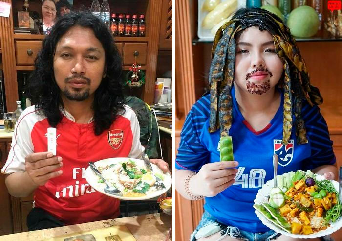 Pictures Portray Thai Model Creating Cosplay Recreations of Celebrities At A Very Low Cost