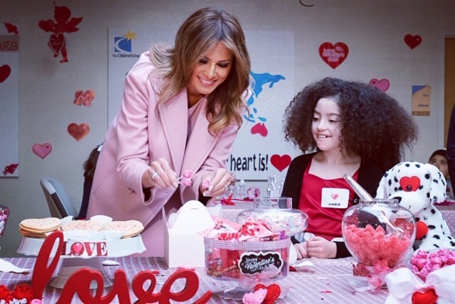 Melania Trump Receives A Silver Necklace On Valentine's Day By A Teenage Boy