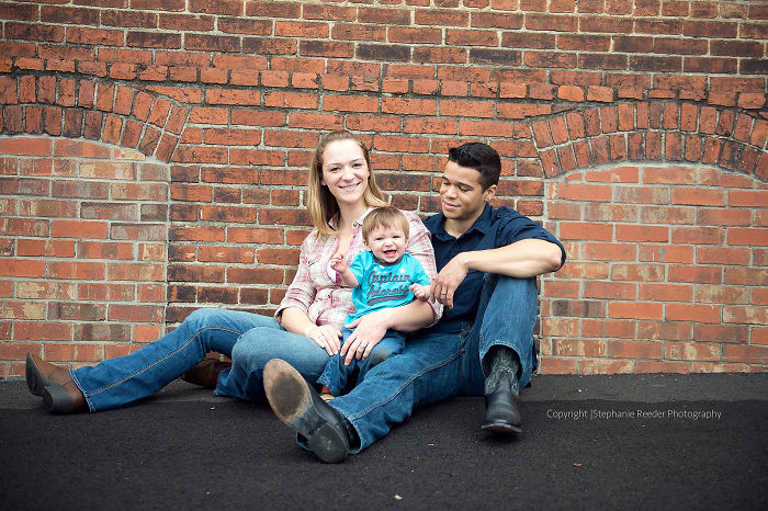 divorced couple reunites every year for family pictures for their son