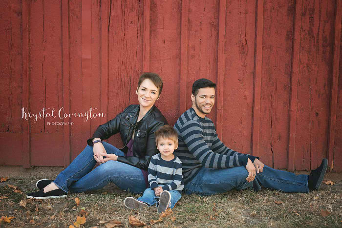 divorced couple reunites every year for family pictures for their son