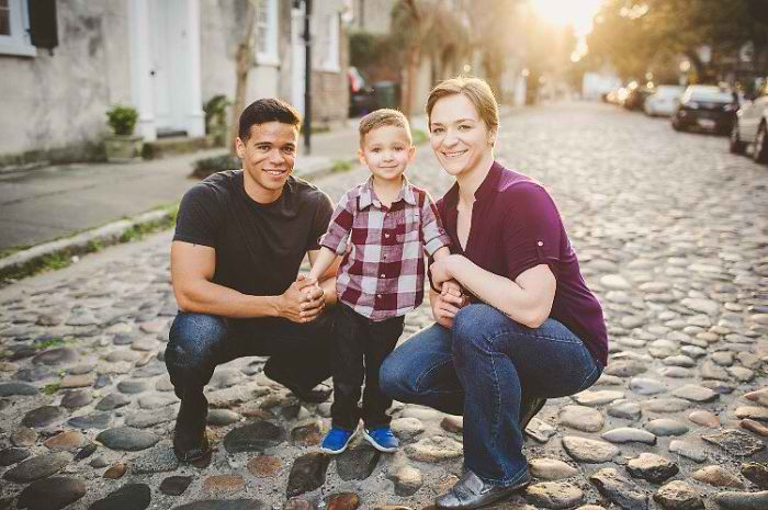 divorced couple reunites every year for family pictures for their son