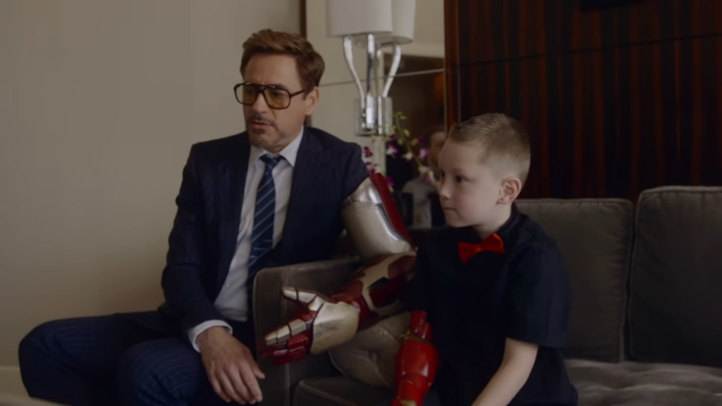 7 Year Old Boy Receives Real Iron Man's Bionic Hand From Iron Man Himself