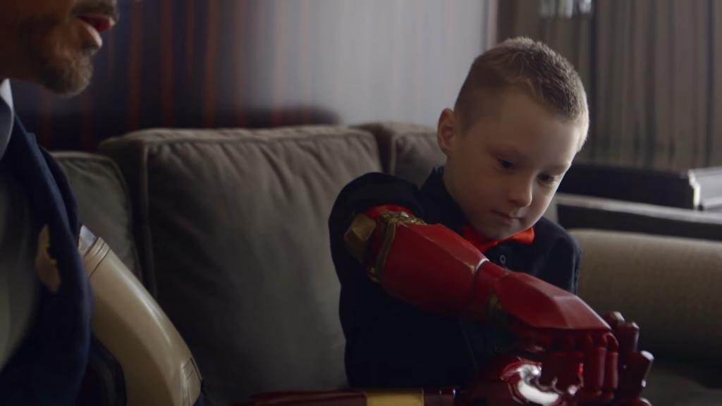7 Year Old Boy Receives Real Iron Man's Bionic Hand From Iron Man Himself