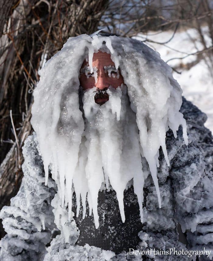 Two Surfers Catch Waves During Polar Vortex