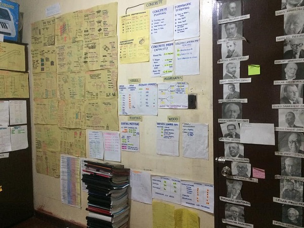 Brother Shares Pictures Of Room Full Of Notes Of The Topper Of the Architecture Board Exams 