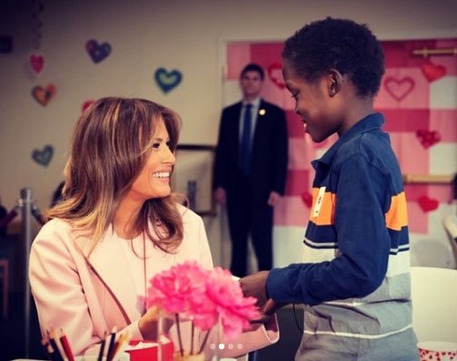 Melania Trump Receives A Silver Necklace On Valentine's Day By A Teenage Boy