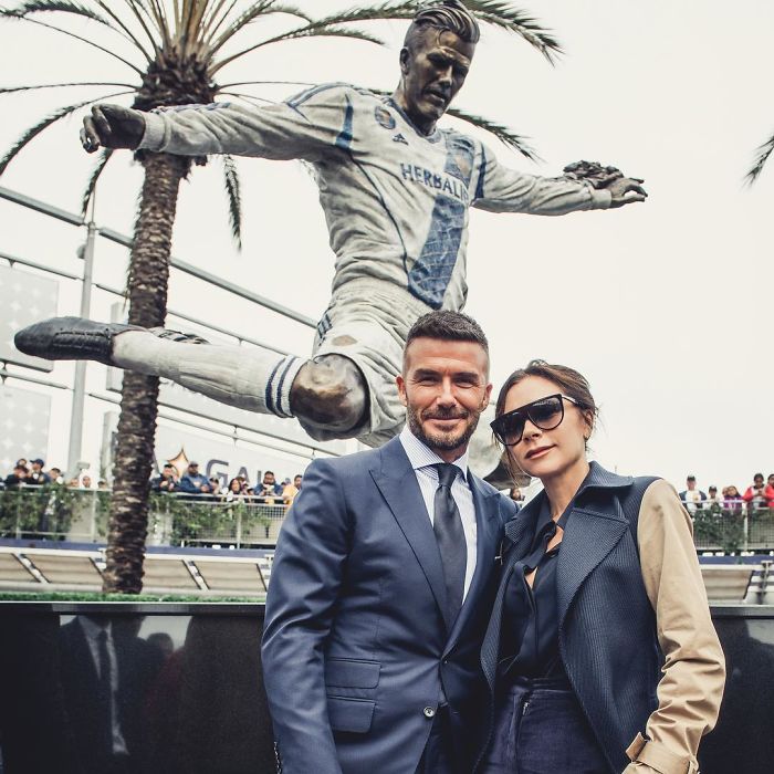 David Beckham prank with a hideous statue