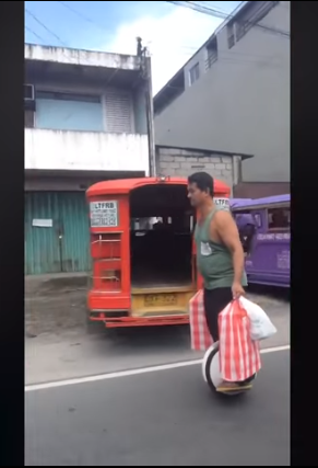 Filipino Waiter Delivers Food On A Hover Unicycle With Full Swag