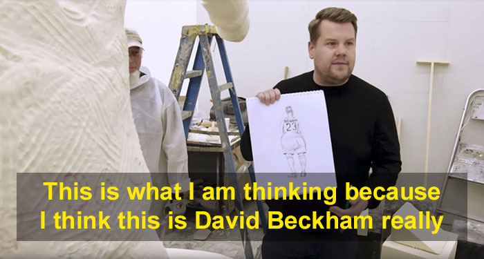 David Beckham prank with a hideous statue